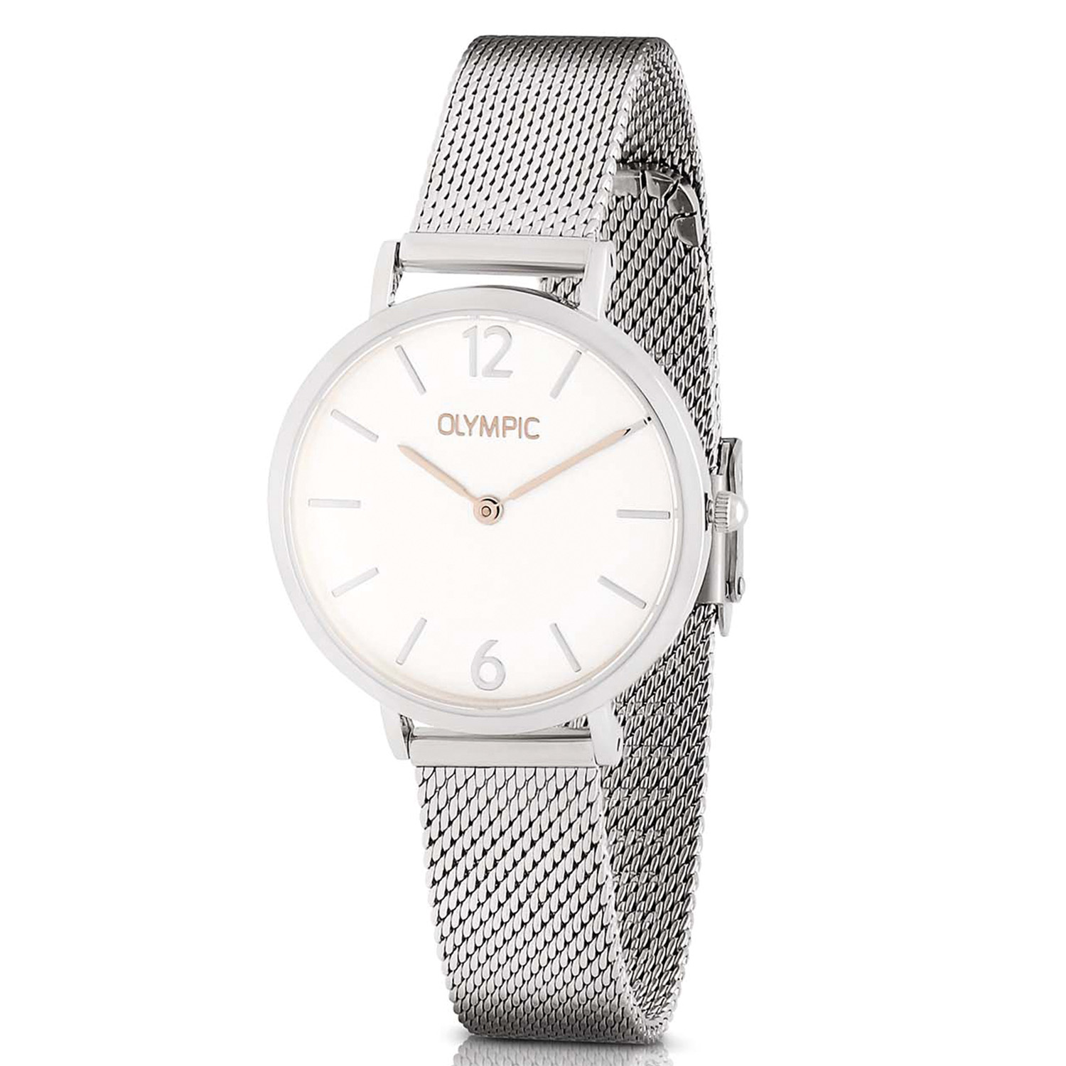 Olympic OL66DSS018 SANNE Horloge - Staal - Staal- Zilver - 32mm 
Dit unieke Olympic horloge met artikelnummer: OL66DSS018 is een stijlvol dameshorloge. De stalen kast heeft een gladde bezel en een zilverkleurige wijzerplaat. De uursaanduiding is verfijnd door de strakke wijzers en streepjes en de arabische 12 en 6 cijfers. Dit geeft het horloge een chique uiterlijk. Aan de stalen kast zit een zilverkleurige milanese band met een druksluiting. Het horloge heeft een mineraalglas, een doorsnede van 32mm en is 3ATM.

Waterdichtheid 10ATM
Dit horloge is bestand tegen water bij het zwemmen en douchen. Dit horloge is niet bestand tegen (grote) waterdruk dus je kunt er niet mee duiken.
Waterdichtheid  5ATM
Dit horloge is regen en spatwaterdicht. Niet geschikt om mee te zwemmen en douchen.
Waterdichtheid 3ATM
Dit horloge is spatwaterdicht. Niet geschikt om mee te zwemmen en douchen.

Het merk:
Het Nederlandse horlogemerk Olympic levert stoere chronografen, slimline series, digitale uurwerken en elegante dameshorloges. De prijs-kwaliteitverhouding staat bij Olympic hoog in het vaandel met prijzen die uiteenlopen van &euro; 34,95 tot en met &euro; 159,00.

100% Nederlands ontwerp, waterdicht en standaard 3 jaar fabrieksgarantie.

Specificaties:
- Ronde kast 32mm
- Stalen horlogekast
- Zilverwitte wijzerplaat
- Zilverkleurige milanese band
- 3ATM 
- Standaard 3 jaar fabrieksgarantie
- Mineraalglas