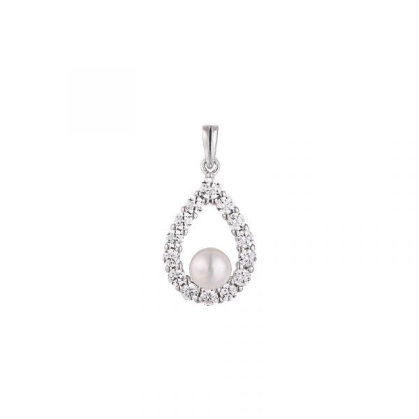 Zilveren hanger parel zirkonia 70310101