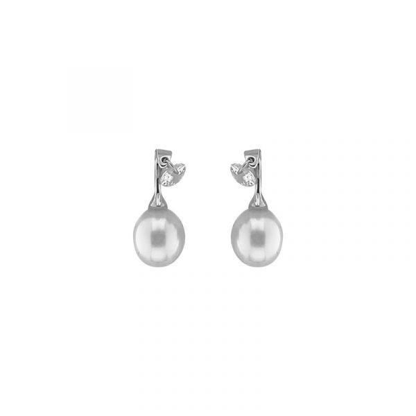 Zilveren oorsteker parel zirkonia 70586002