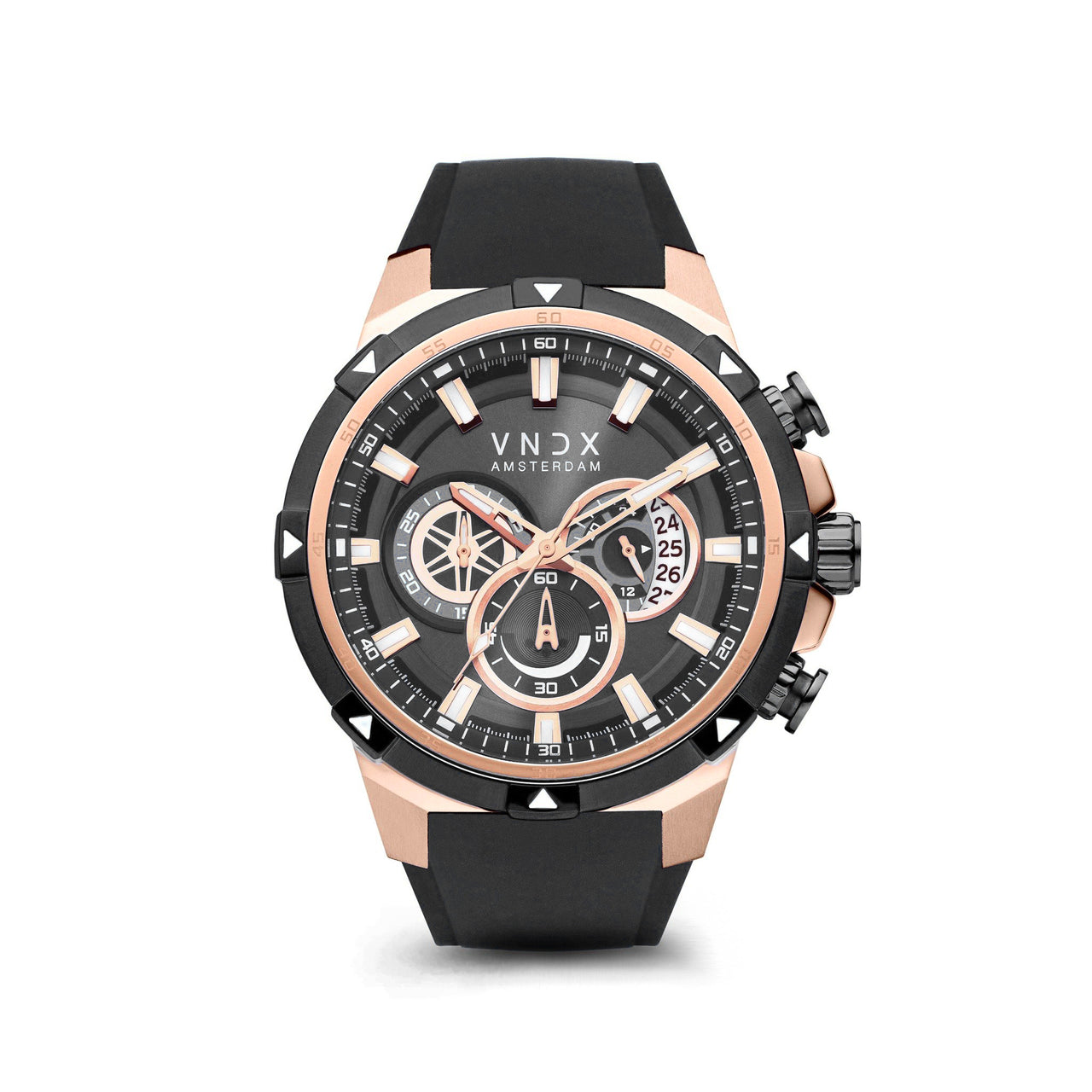 De Young Rebel Big Brother is een stoer sportief heren horloge met een 48 mm roestvrijstalen kast. Het horloge voor heren heeft een krachtig uurwerk met een handige chronograaf voor stopwatch, datum en 24-uurs tijd. De opvallende wijzerplaat springt in het oog. De flexibele siliconen band zorgt voor een comfortabele pasvorm, en met 10 ATM waterdichtheid is het geschikt voor wateravonturen en nachtelijke expedities. Met lichtgevende wijzers ben je altijd op tijd voor nieuwe herinneringen.