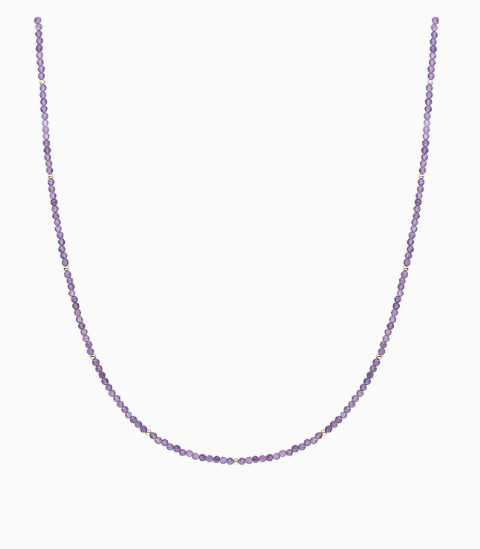 Sparkling Jewels - Beaded Necklace 2mm Amethyst - NLK04G-G05