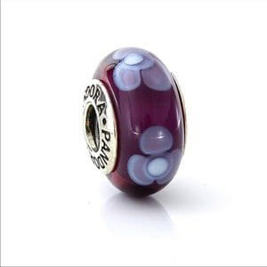 Pandora - Muranoglas, paars/blauw bloem - 790643