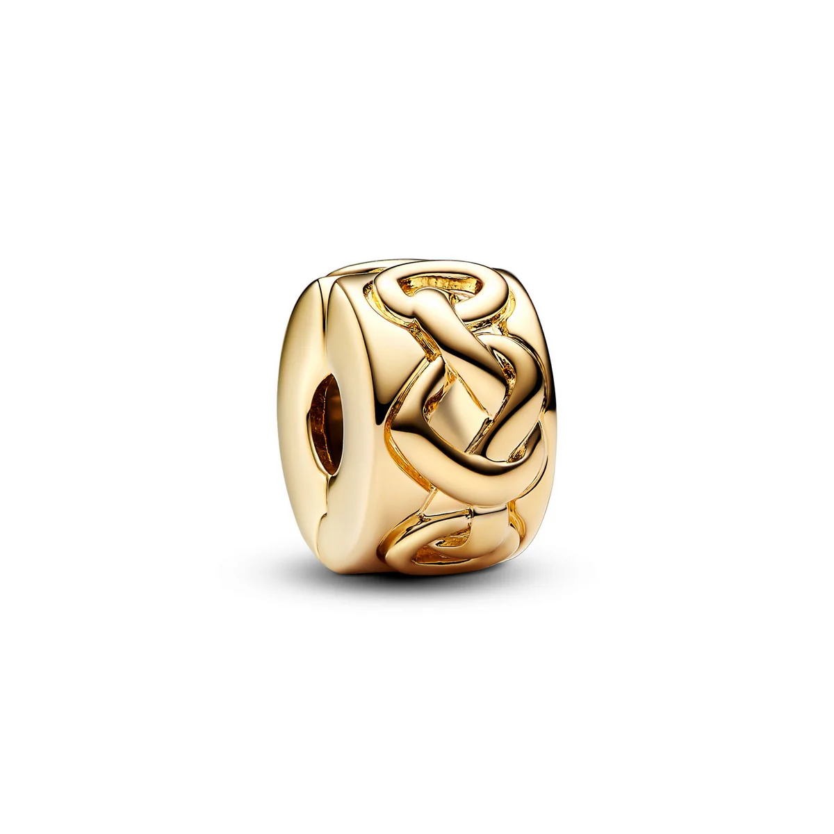 Pandora - Shine Knotted heart goldplated, clip - 768035C00