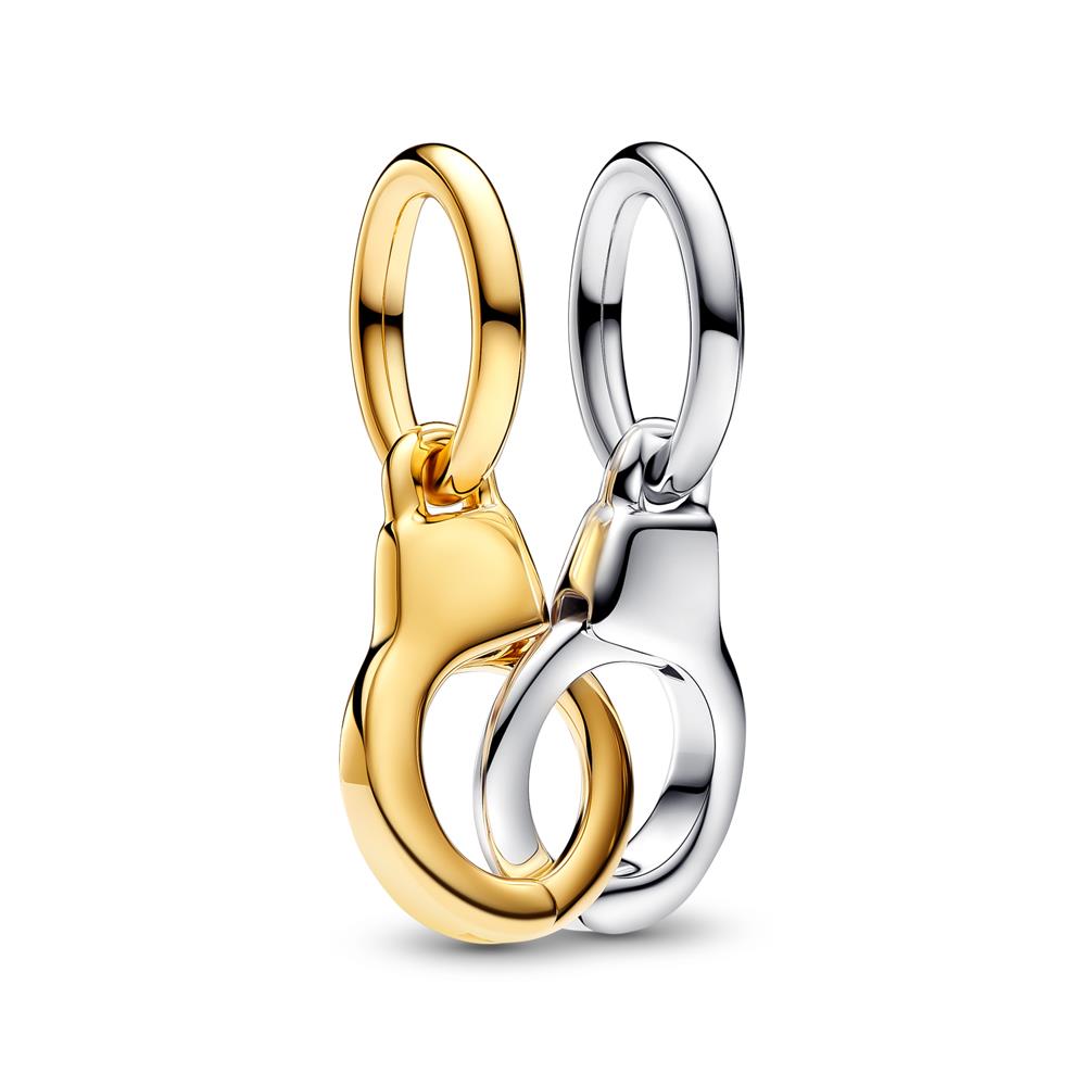 Pandora - Handcuffs silver & shine, handboeien  zilver en verguld - 763435C00