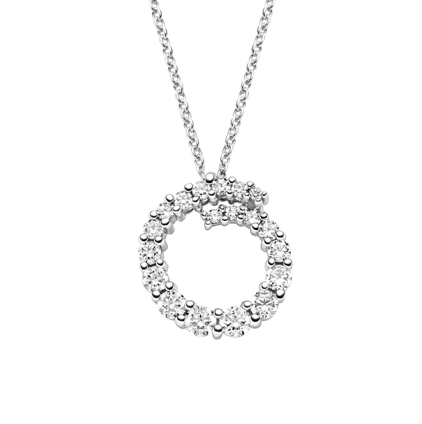 Prachtige zilveren collier volledig bezet met zirkonia's. Het collier heeft een draaglengte van 42-45cm.