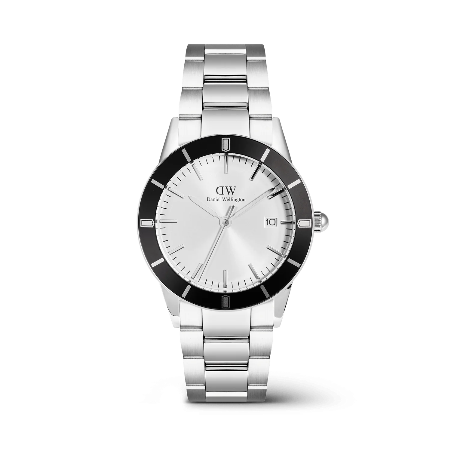 De Daniel Wellington Horloge Iconic Bezel zwart (modelnummer DW00100819) is een stijlvol polshorloge met een roestvrijstalen kast van 40 mm. Het heeft een analoge wijzerplaat met strepen, een zilverkleurige roestvrijstalen band en is nikkelvrij en antiallergisch. Ideaal om dagelijks te dragen dankzij de quartz uurwerk, datumfunctie en waterbestendigheid tot 10 ATM.