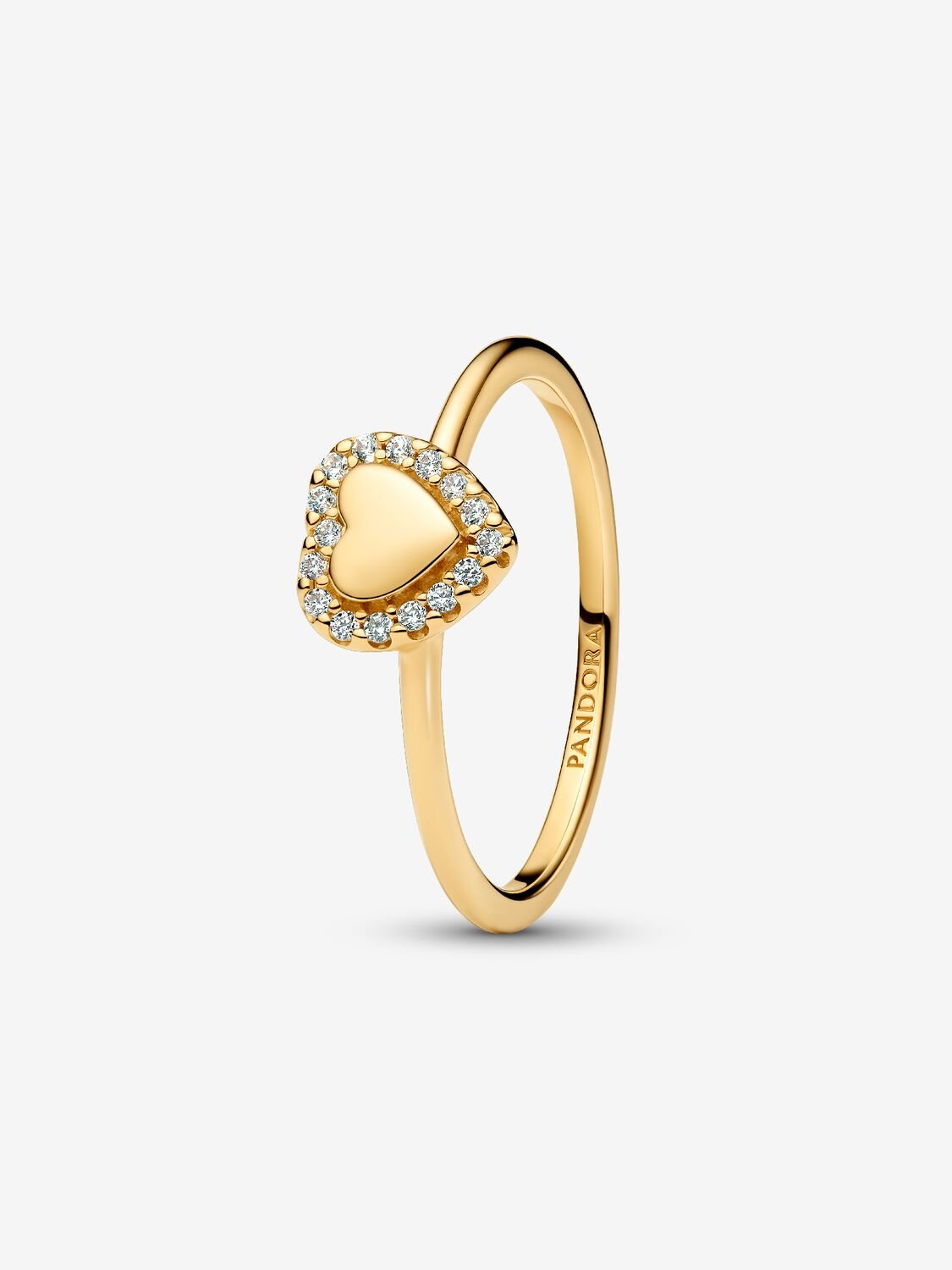 Pandora Hart Halo Ring, zilver/verguld