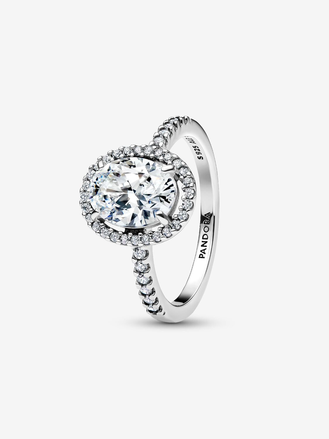 Pandora Ovale Sprankelende Halo Statement Ring