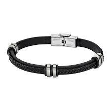 armband leder staal