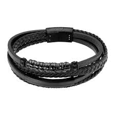 armband leder staal