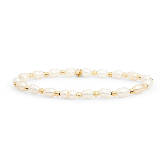 Sparkling jewels zilveren Bracelet Paerl Interstellar goldplated 3mm SBG-PEARL-3MM-MIX