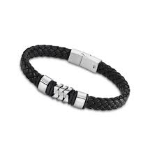 armband leder staal