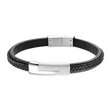 armband leder staal