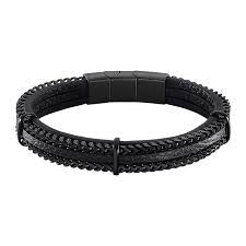 armband leder staal