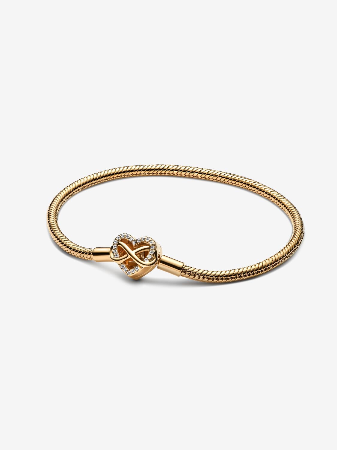 Pandora Sparkling Infinity Heart Clasp-slangenschakelarmband