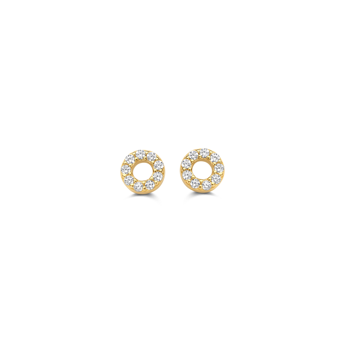 Verguld Zilveren Oorbellen met Zirkonia van Naiomy, goudkleurig, gemaakt van zilver en nikkelvrij, wat ze geschikt maakt voor gevoelige oren. Deze tijdloze oorbellen passen perfect bij zowel casual als formele outfits. Draag ze met opgestoken haar om hun elegante uitstraling te accentueren.