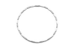 titanium collier van Boccia met matte en glanzende schakels