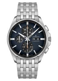 Bestelnummer: 27/4228.45
Meister S Chronoscope, Date Engels
Sportief. Mannelijk. Onverzettelijk resistent. Allemaal dankzij de solide, dynamisch gebogen randbescherming, antireflecterend saffierglas en waterbestendigheid tot 20 bar. De roestvrijstalen band is voorzien van een fijnafstelling waarmee de bandlengte eenvoudig kan worden aangepast.