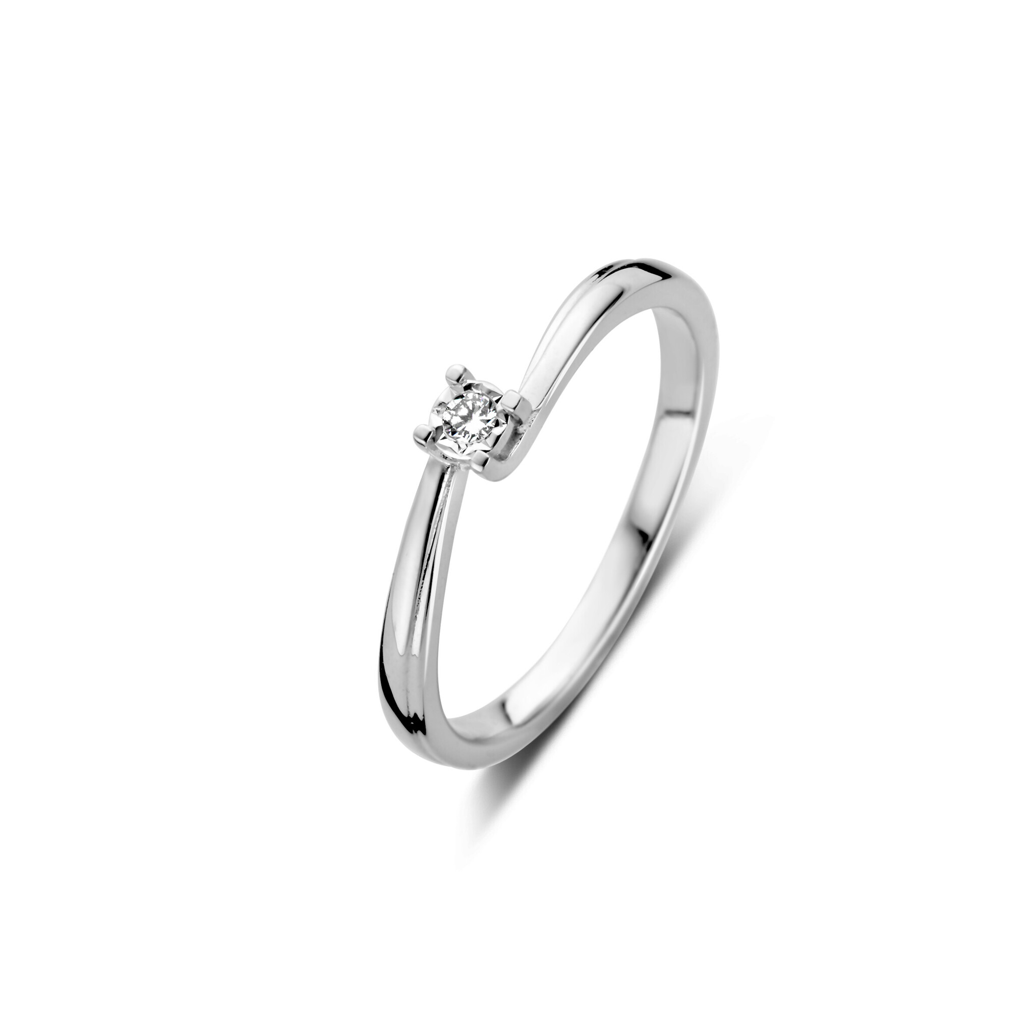 Rosa di Luca 61910258 Zilveren Solitair Ring met Twist 0.03 ct