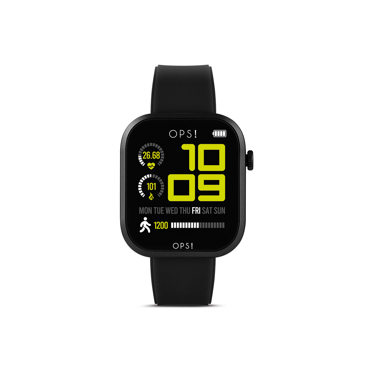 De OPS!SMART CALL PRO (modelnummer OPSSW-52) is een stijlvolle zwarte smartwatch met siliconen band. Het is ontworpen om om de pols te worden gedragen en combineert technologie met elegantie. Ideaal voor dagelijks gebruik, past perfect bij elke gelegenheid. Voeg dit stijlvolle horloge aan je collectie toe en blijf altijd verbonden en up-to-date! Kwaliteit en stijl in één.