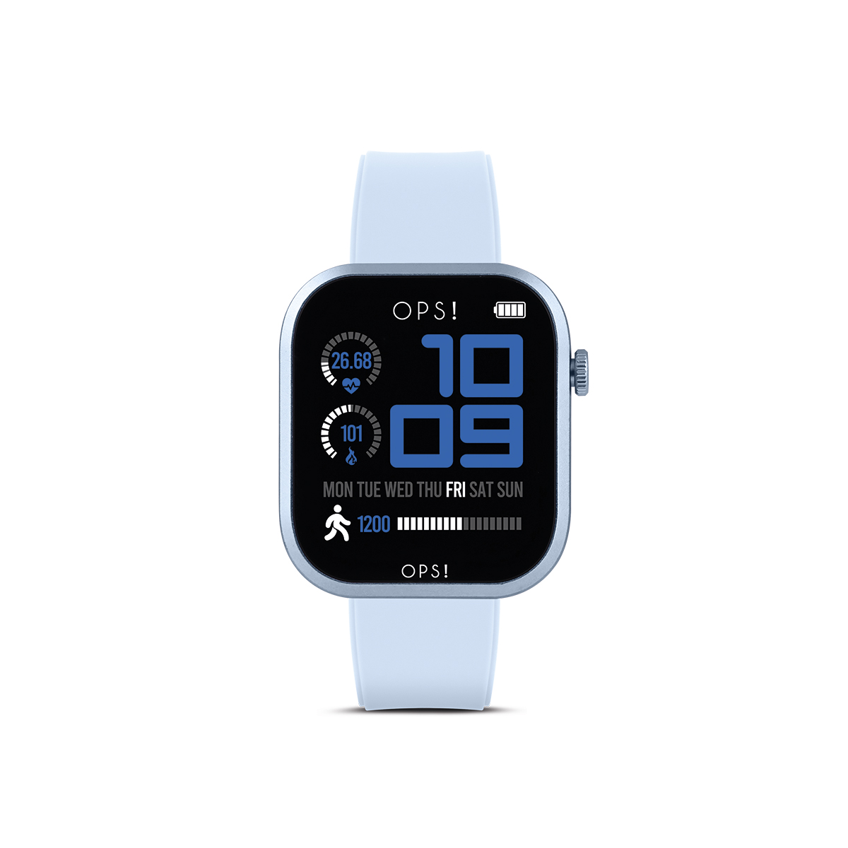 De OPS!SMART CALL PRO (modelnummer: OPSSW-57) is een stijlvolle horloge met een azuurblauwe en zwarte wijzerplaat en een siliconen armband. Een perfecte polshorloge voor dagelijks gebruik. Draag het comfortabel om je pols voor een moderne uitstraling. Ideaal om bij casual of zakelijke outfits te dragen. Bestand tegen dagelijkse slijtage.