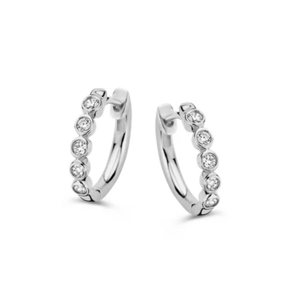 De Luna oorringen zijn een ware blikvanger, gezet met 10 schitterende briljantjes (samen 0,20 crt.) in een verfijnd kastje. Deze ronde oorringen combineren een moderne flair met tijdloze elegantie, perfect voor elke gelegenheid. Voor wie iets groters wenst, zijn ze ook verkrijgbaar met 14 briljantjes (samen 0,40 ct.), voor een extra sprankeling.

Met een innovatief scharnier- en klapsysteem sluiten de Luna oorringen stevig en veilig, zodat je ze met vertrouwen kunt dragen. De Luna collectie biedt niet alleen oorringen, maar ook prachtige (aanschuif)ringen die perfect te combineren zijn. Laat je creativiteit de vrije loop met de veelzijdige Luna serie en straal bij elke gelegenheid!
