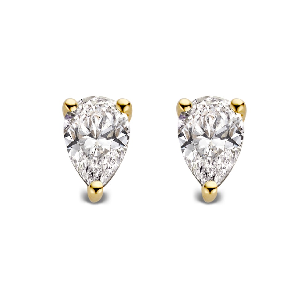 De Ava oorbellenstralen dankzij de prachtige peer diamanten die voor het ontwerp zijn gebruikt.Het peerslijpsel is een opvallend diamantslijpsel. Deze diamanten worden ook weltears of hapinessgenoemd.De solitair oorstekers zijn gezet met 2 x 0,50 crt. Kies zelf de gewenste steengrootte van jouw diamant. De Avaoorstekers zijn in verschillende maten en goudkleuren beschikbaar.

Deze oorbellen hebben een warme geelgouden zetting met diamant. De oorstekers zijn voorzien van stevige gouden schuifjes, waardoor ze mooi in het oor blijven zitten.

De Ava oorbellen zijn onderdeel van een set, in onze collectie zijn bijpassende colliers en ringen te vinden.


