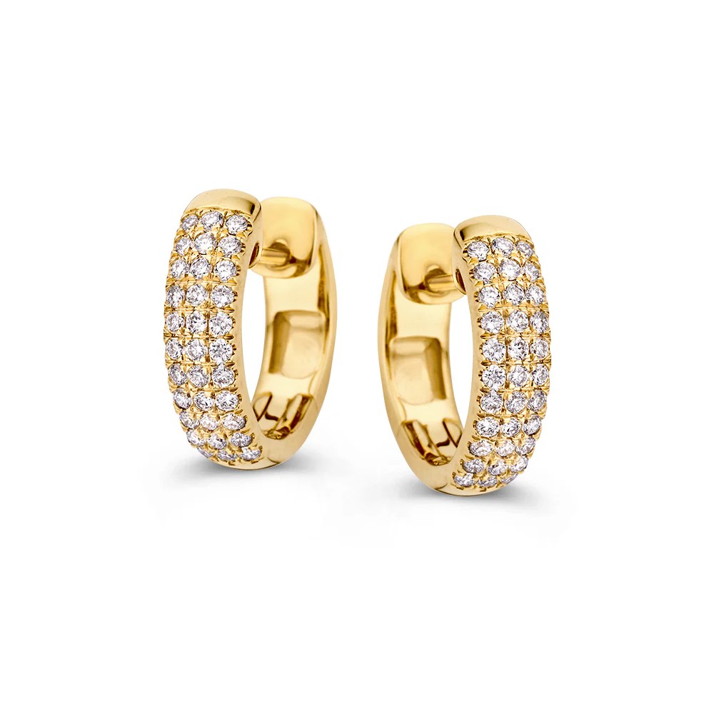 Ontdek de tijdloze elegantie van onze Emilie serie. Deze oorbellen zijn gezet met diamanten in fonkelende pavézetting. De Emilie oorbellen hebbenhierdoor een luxe uitstraling.

De Emilieoorringen hebben een scharnier en stevig klapsysteem, waardoor ze extra stevig zullen sluiten en je ze met een veilig gevoel kunt dragen.

De Emiliecollectie bevat naast oorbellen, ook prachtige (aanschuif)ringen. Een topcollectie om eindeloos mee te combineren!
