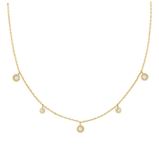 SUNNY SPARKLER - COLLIER - ZILVER / 14KT GP - OPAAL - 47CM