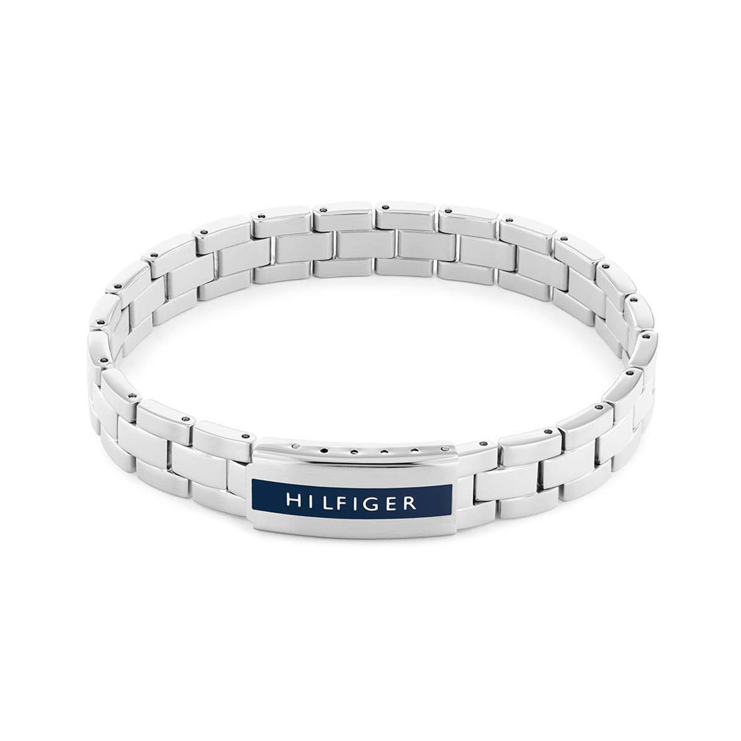 Deze Tommy Hilfiger armband behoort tot de Parker collectie.
Referentienummer: TJ2790485 
Deze stoere van Tommy Hilfiger is een mooie toevoeging aan je collectie. De grove zilverkleurige schakelarmband met in het midden een Tommy monogram sluit mooi om de pols door de grote schakels. De lengte van deze stalen herenarmband is verstelbaar tot 19,5cm.
