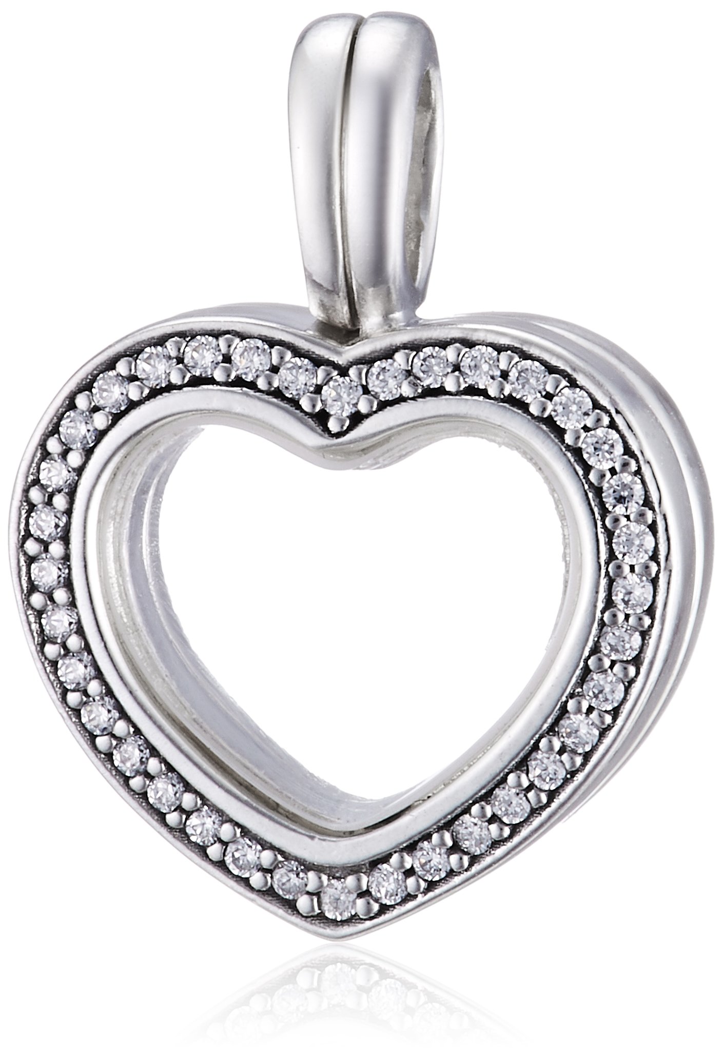 Heart floating locket met zirconia