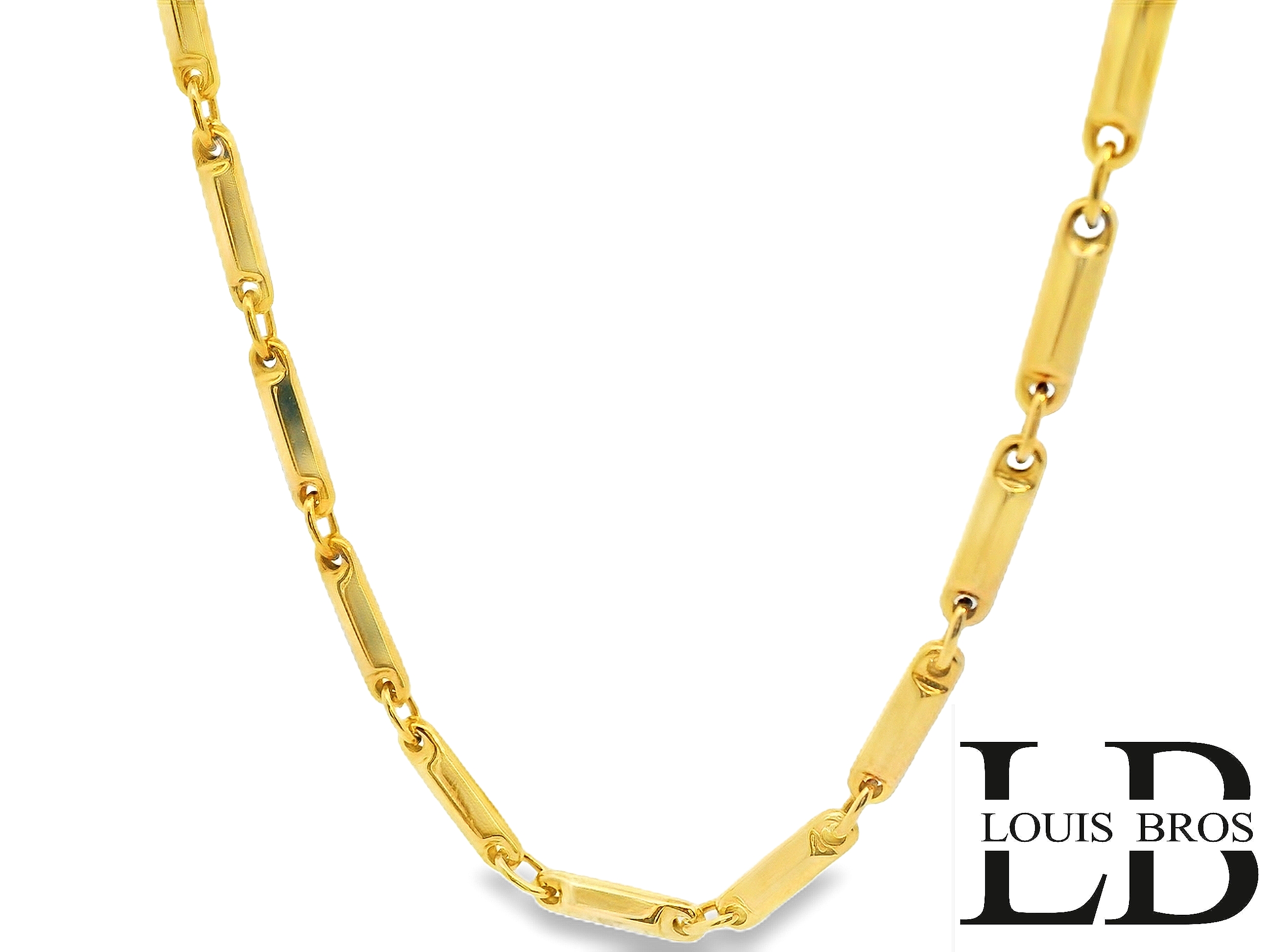 Dit collier van Louis Bros is vervaardigd uit 14 karaat geelgoud (11.40 gr). Het collier heeft een lengte van 65 cm en een dikte van 3 mm. Dit collier is stijlvol, eenvoudig en gemakkelijk te combineren. Wil je deze ketting graag zien en passen? Dat kan natuurlijk! Klik op reserveer en maak een afspraak om te bekijken. Wij zorgen er dan voor dat wij dit collier op voorraad hebben in de winkel op het moment dat jij graag langskomt.

Verkrijgbaar vanaf 40 cm!
