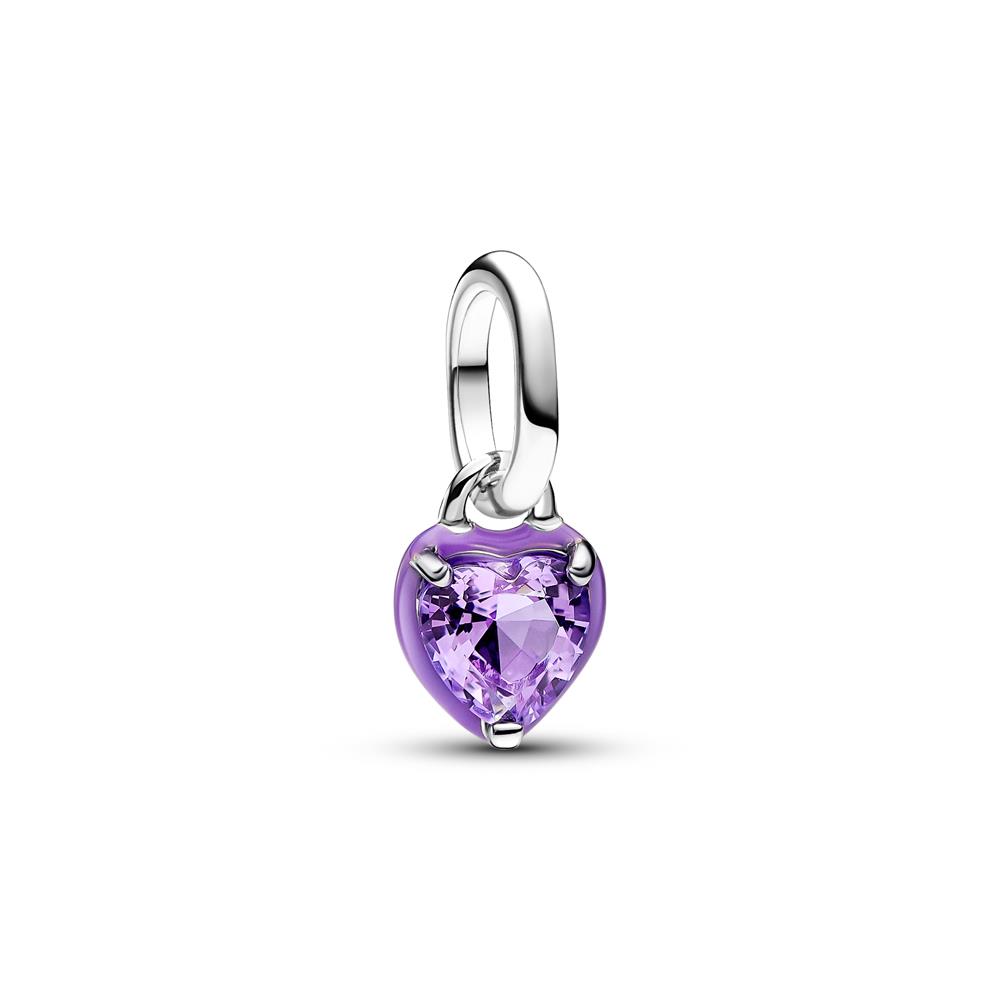Pandora - Heart zilver, met royal purple kristal en paars emaille - 793042C04
