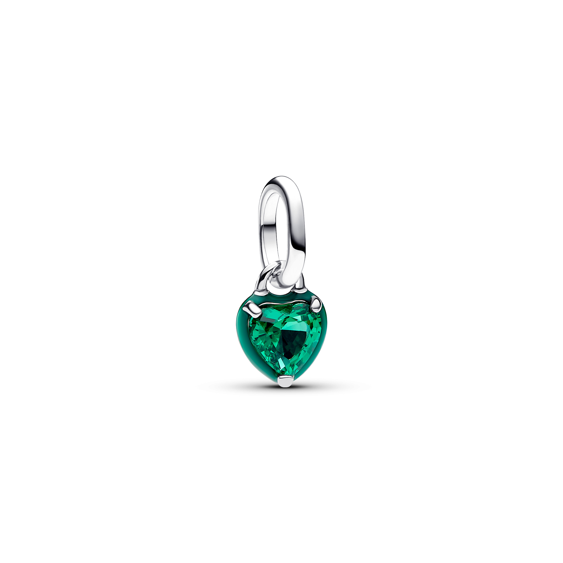 Pandora - Heart zilver, met groen kristal en groen emaille - 793042C03