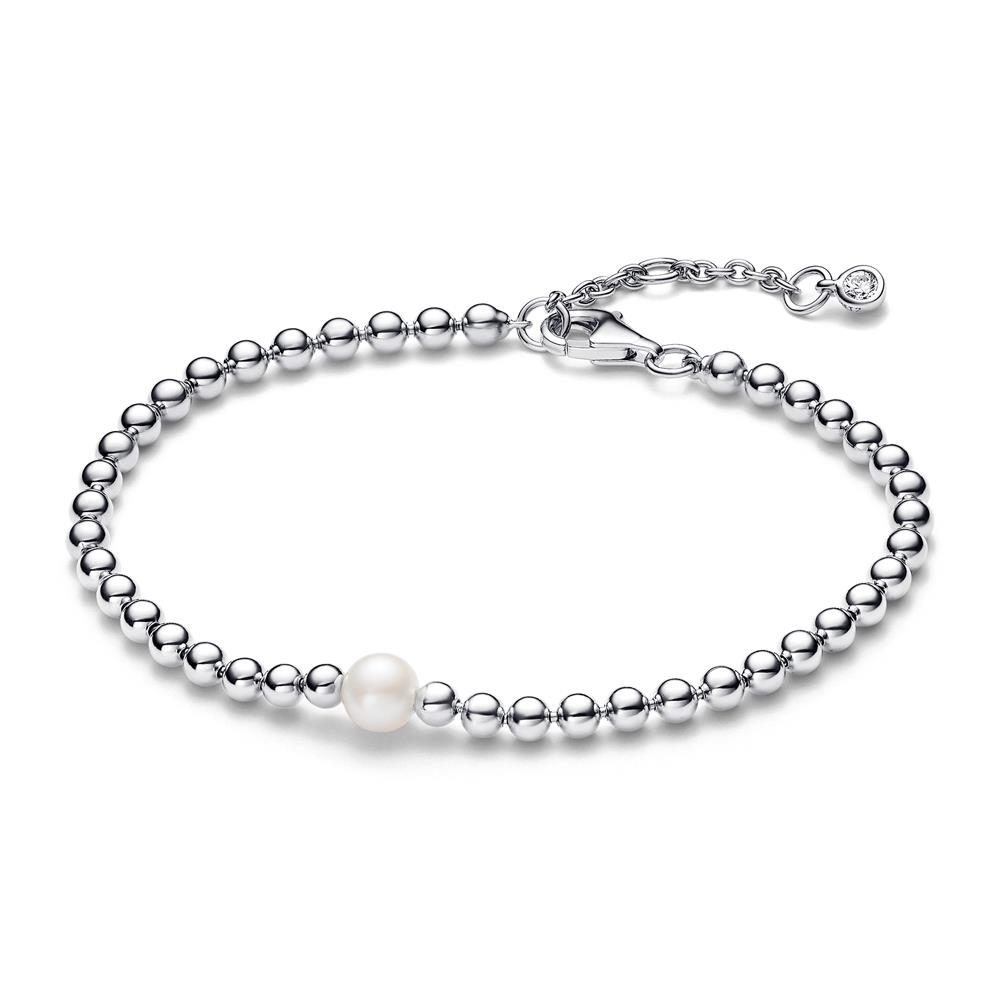 Pandora - Zilveren bolletjes armband met parel, 16cm