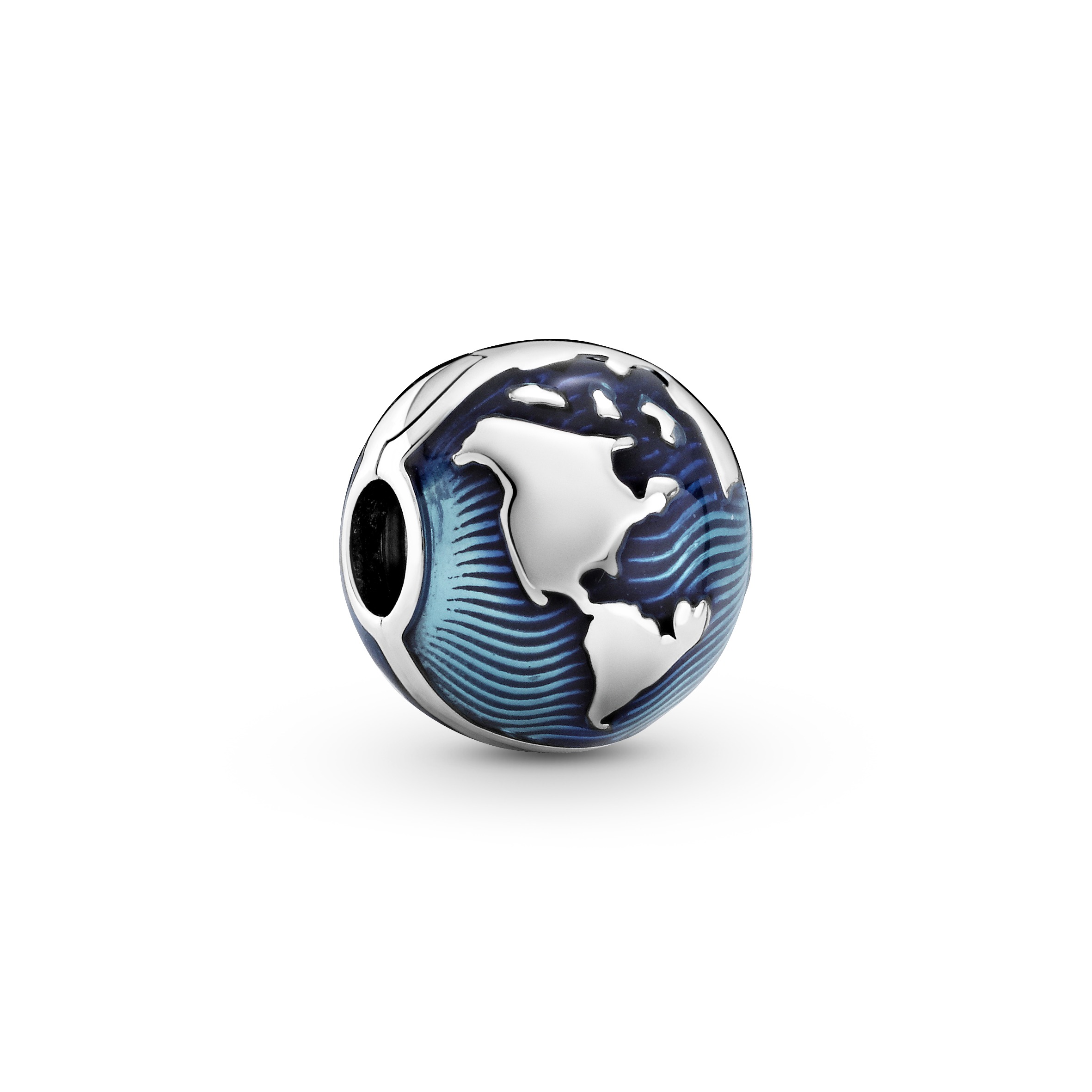 Pandora - Globe sterling silver clip with transparent blue enamel - 799429C01