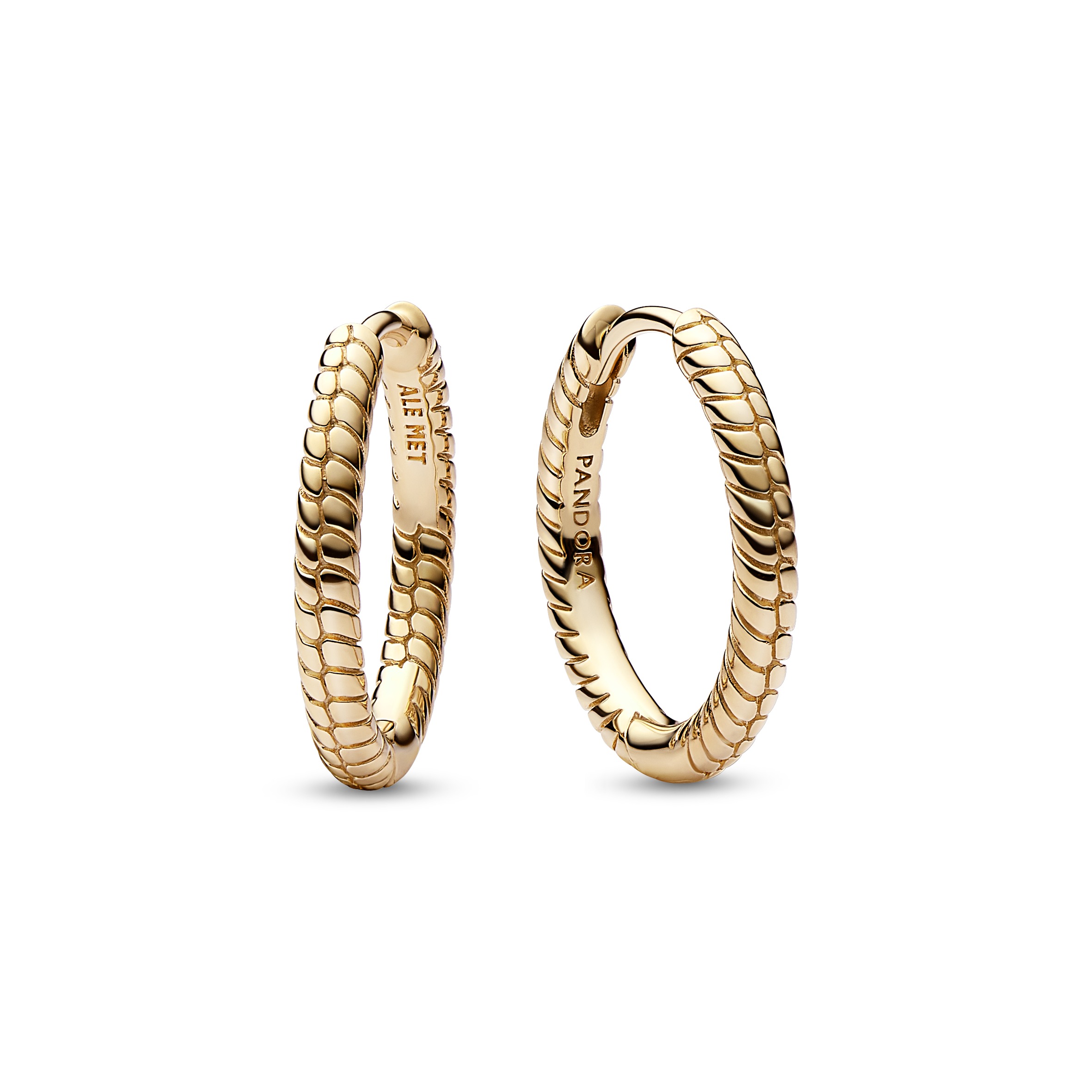Pandora - Vergulden klapcreolen, snake chain - 262728C00