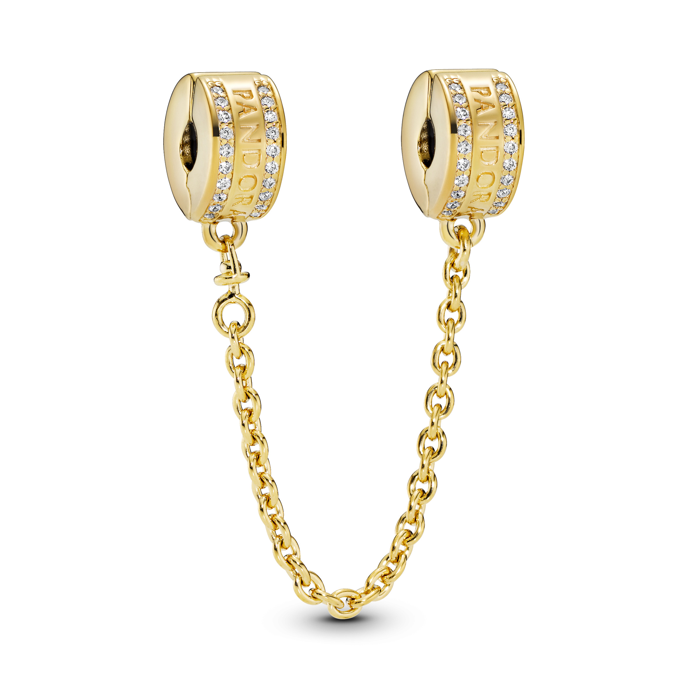 Shine. goldplated safety chain. zirconia.