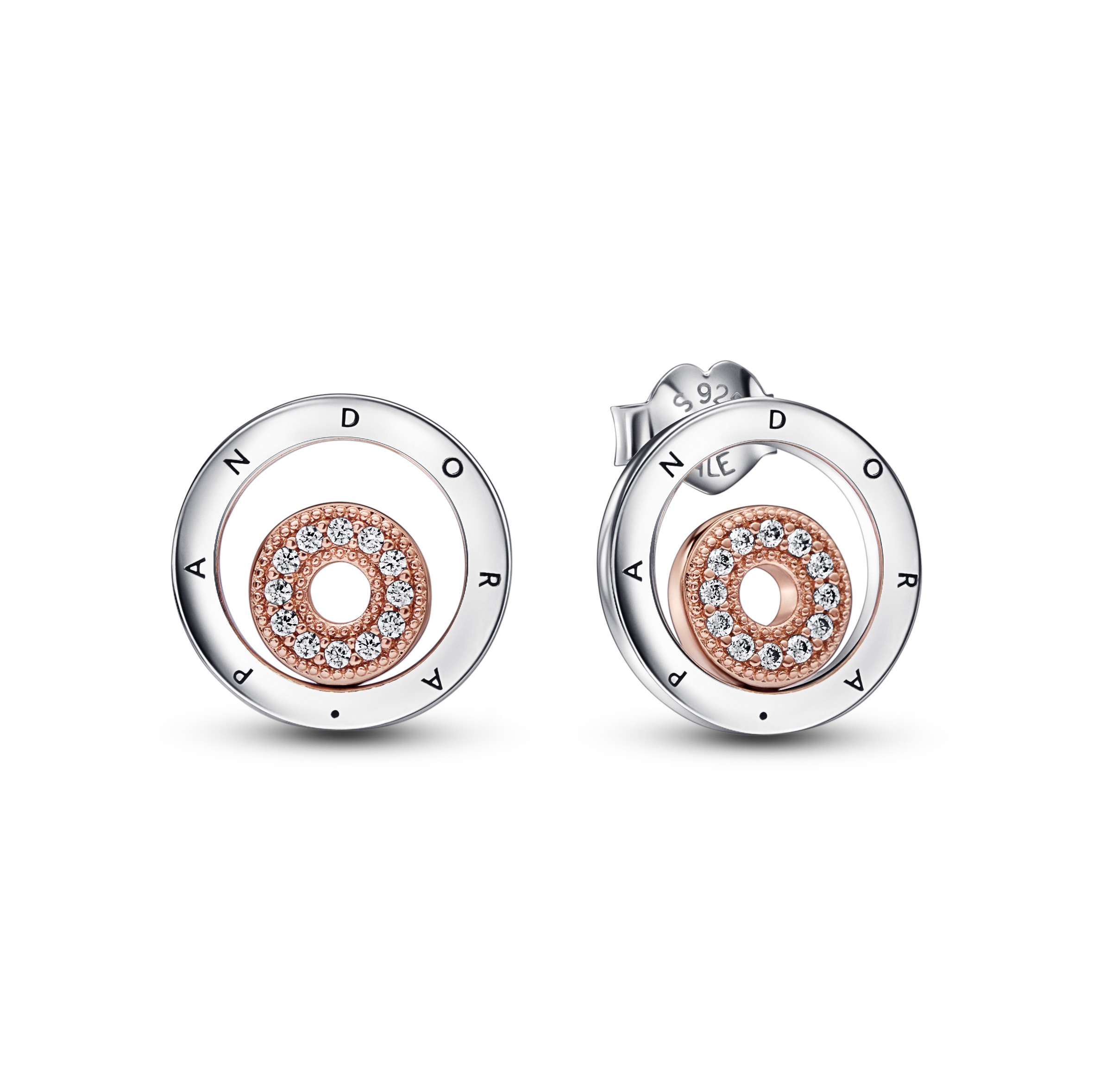 Pandora - Logo met zirconia en Pandora Rose
