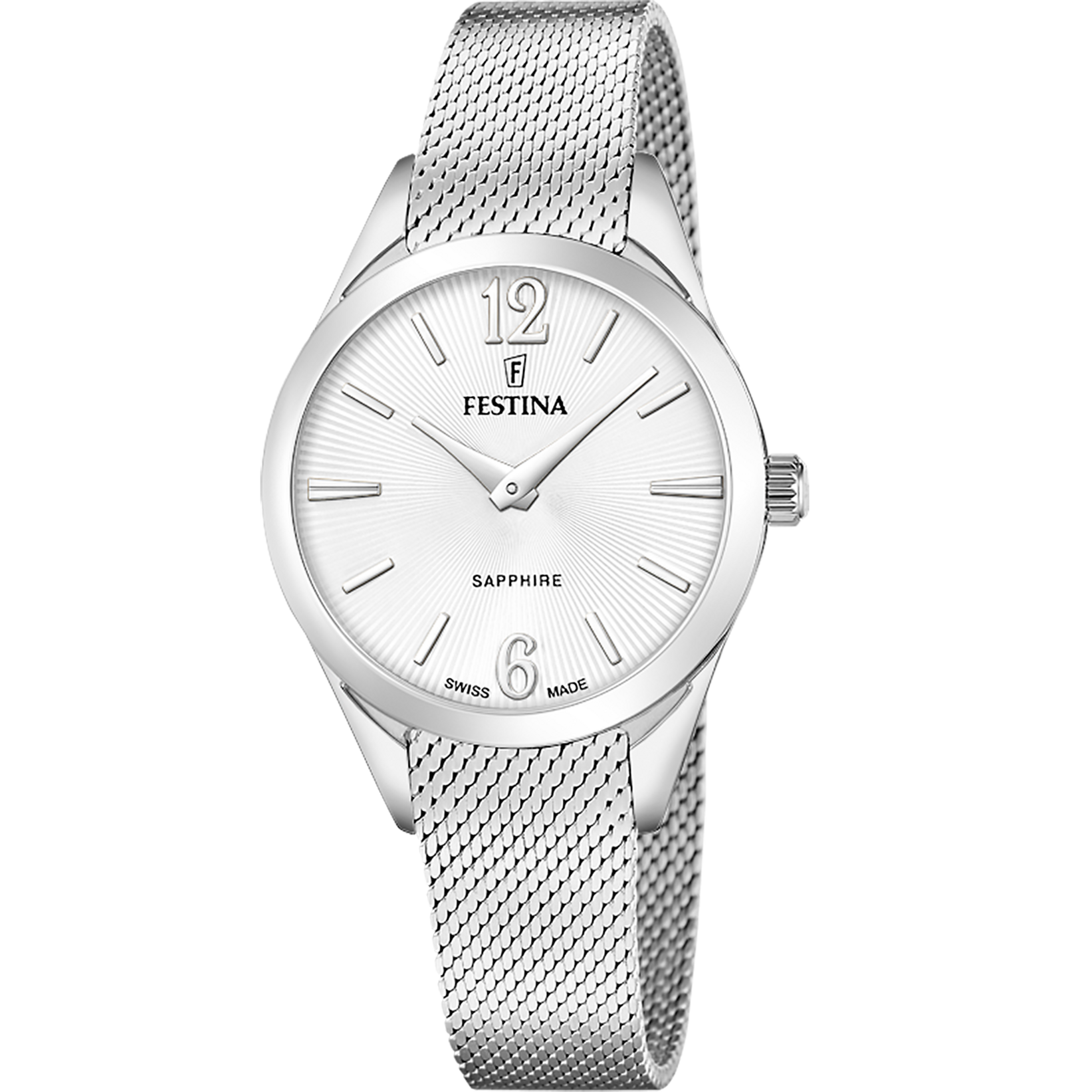 Festina - Staal dameshorloge met Milanese band, 50 meter WR, Saffierglas, Quartz - F20076/1