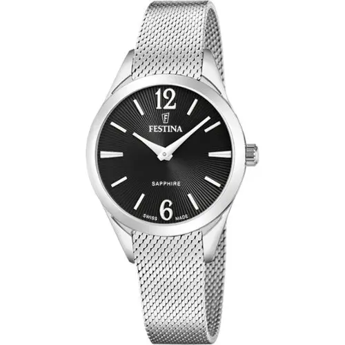 Festina - Staal dameshorloge met Milanese band, 50 meter WR, Saffierglas, Quartz - F20076/5
