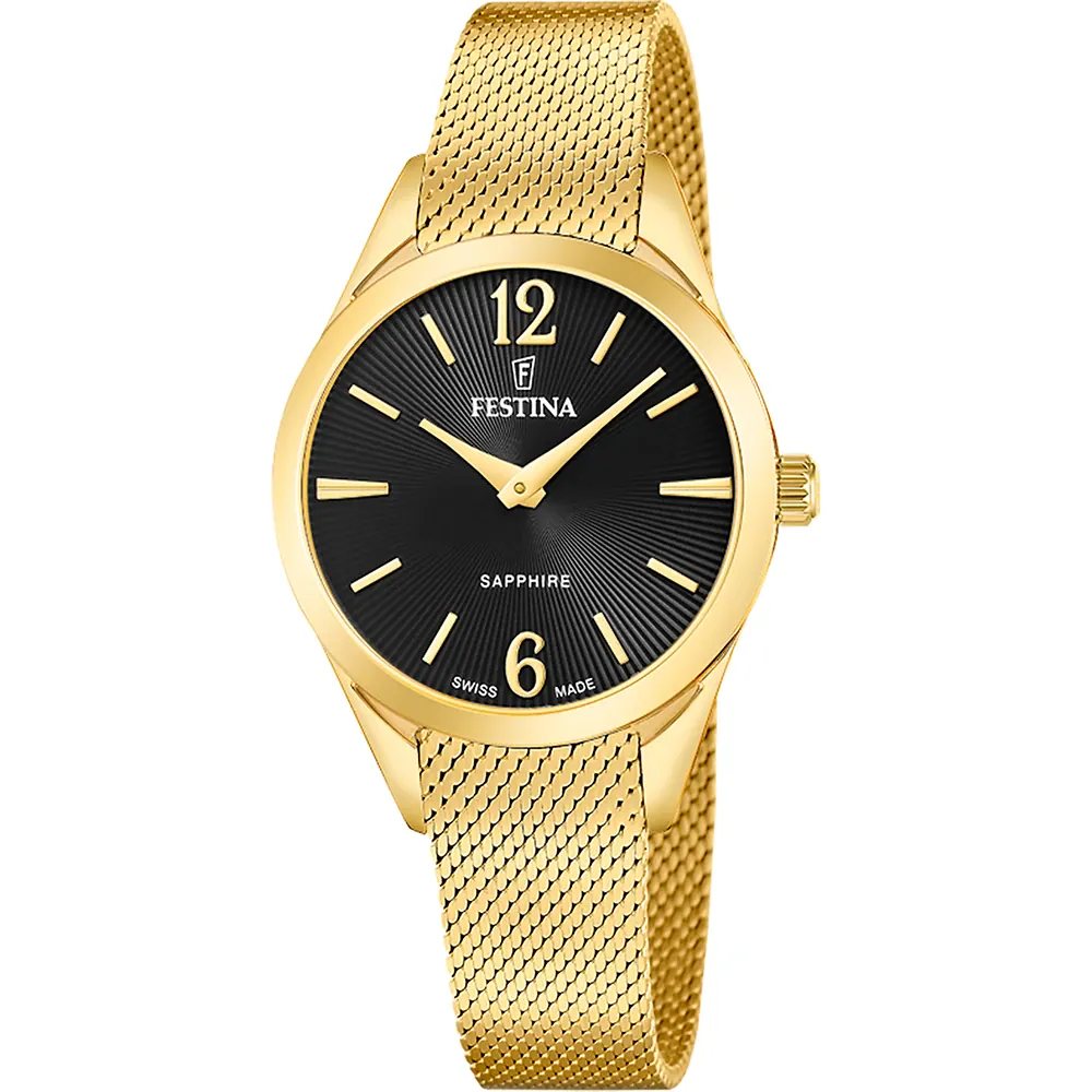 Festina - Doublé dameshorloge met Milanese band, 50 meter WR, Saffierglas, quartz - F20077/5