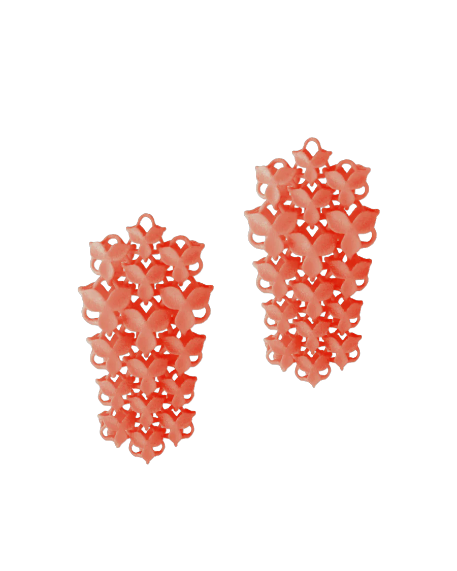 Fabnora Blossom small oorring hanger papaya orange