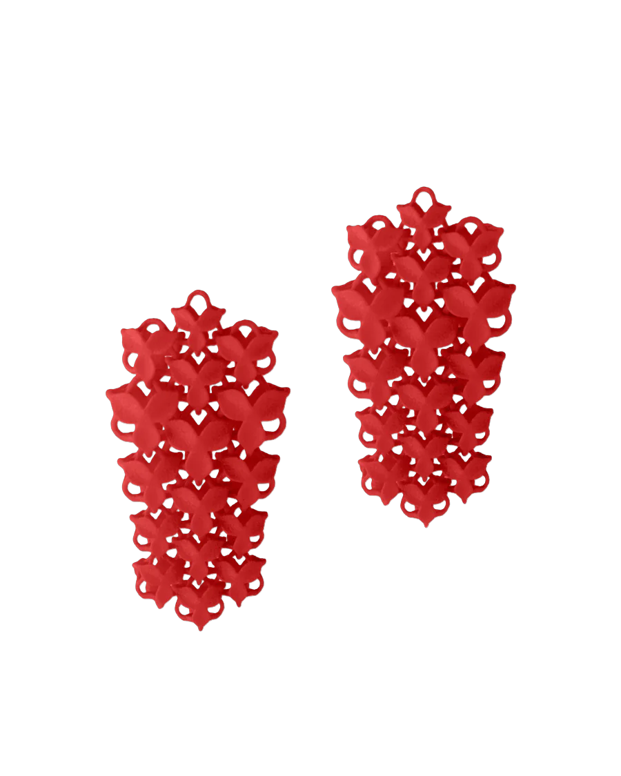 Fabnora Blossom small oorring hanger deep red
