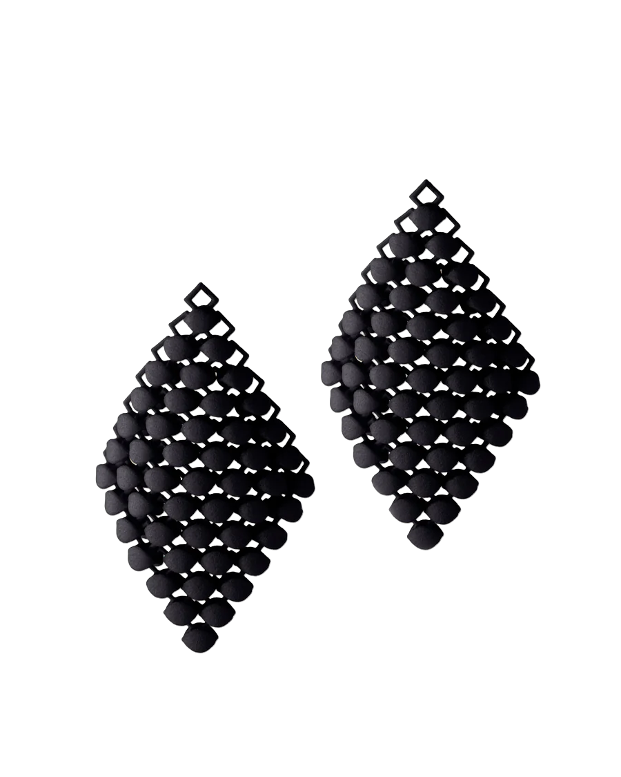 Fabnora Essence small oorring hanger onyx black.