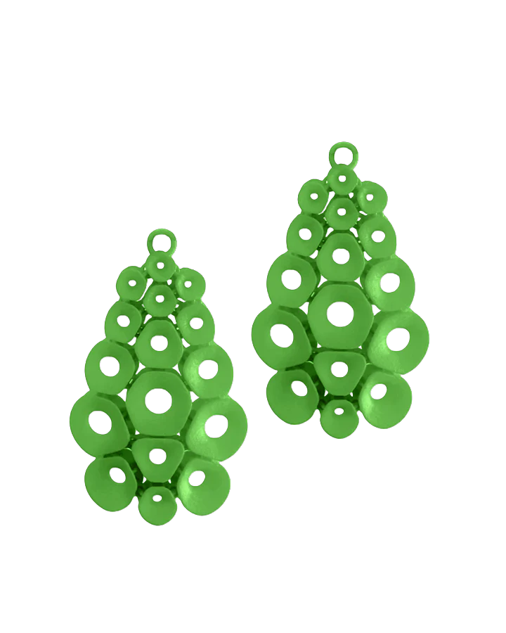 Fabnora coral oorring hanger lime green