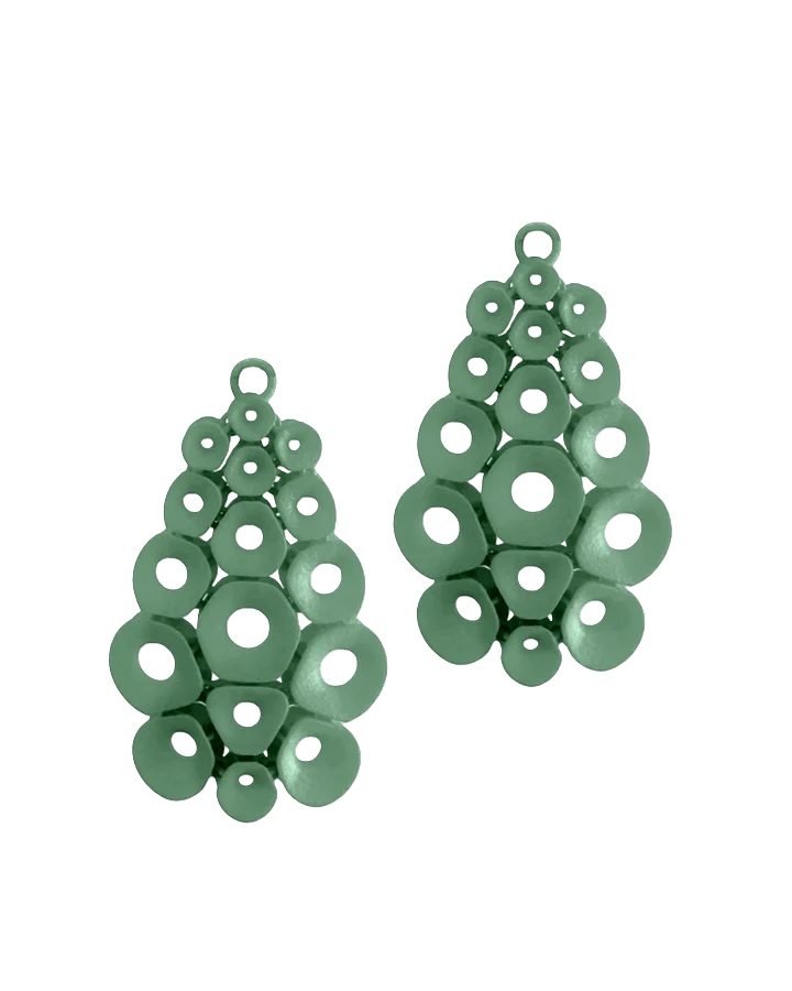 Fabnora coral oorring hanger sage green
