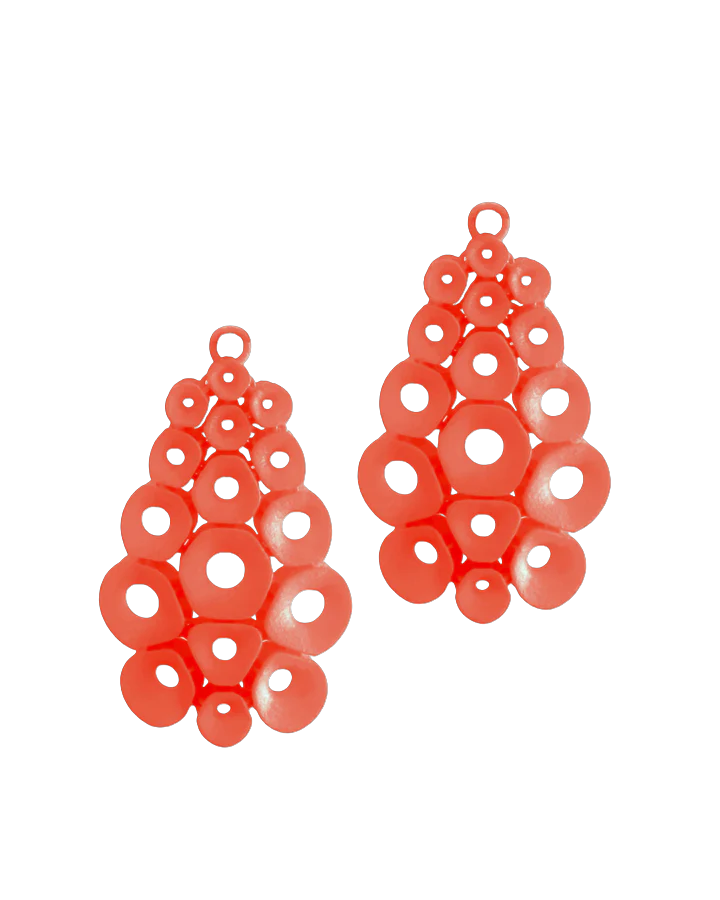 Fabnora coral oorring hanger papaya orange