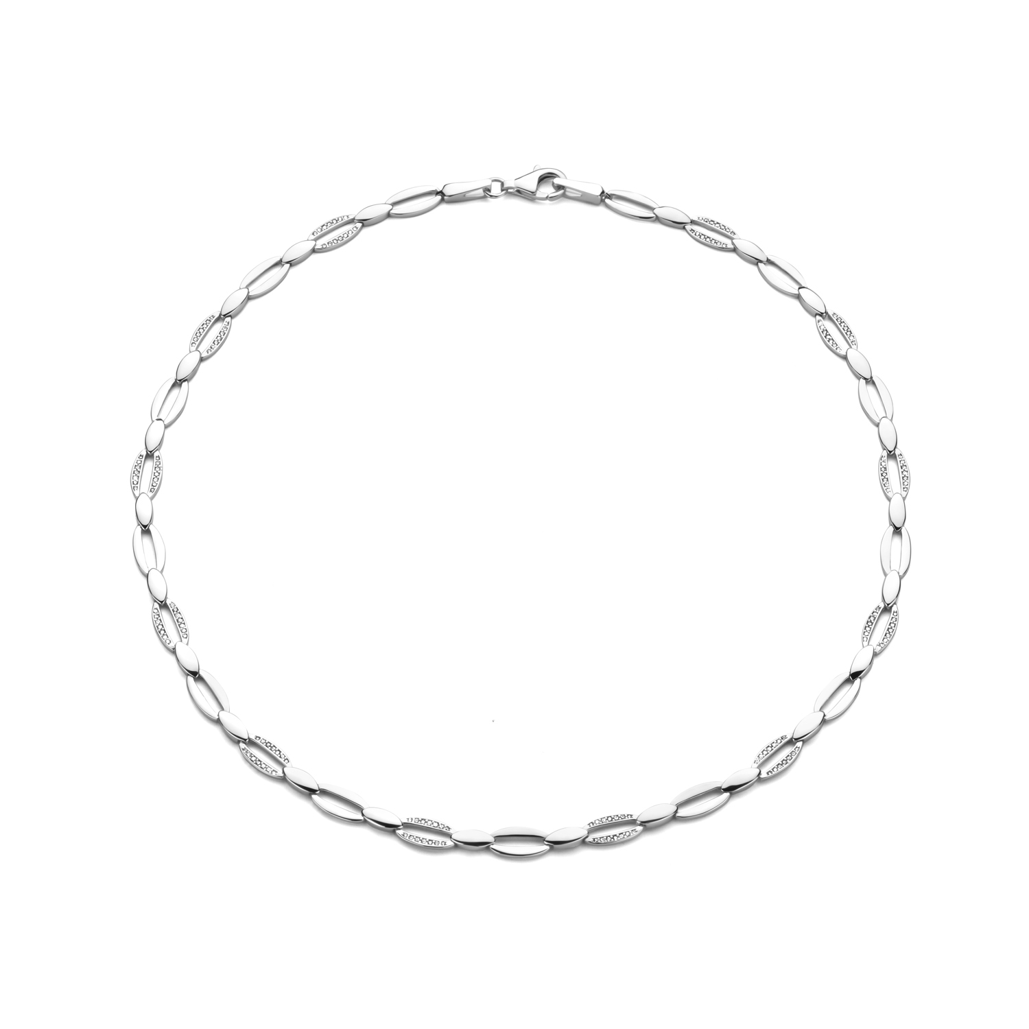 Rosa di Luca zilveren collier met zirkonia
