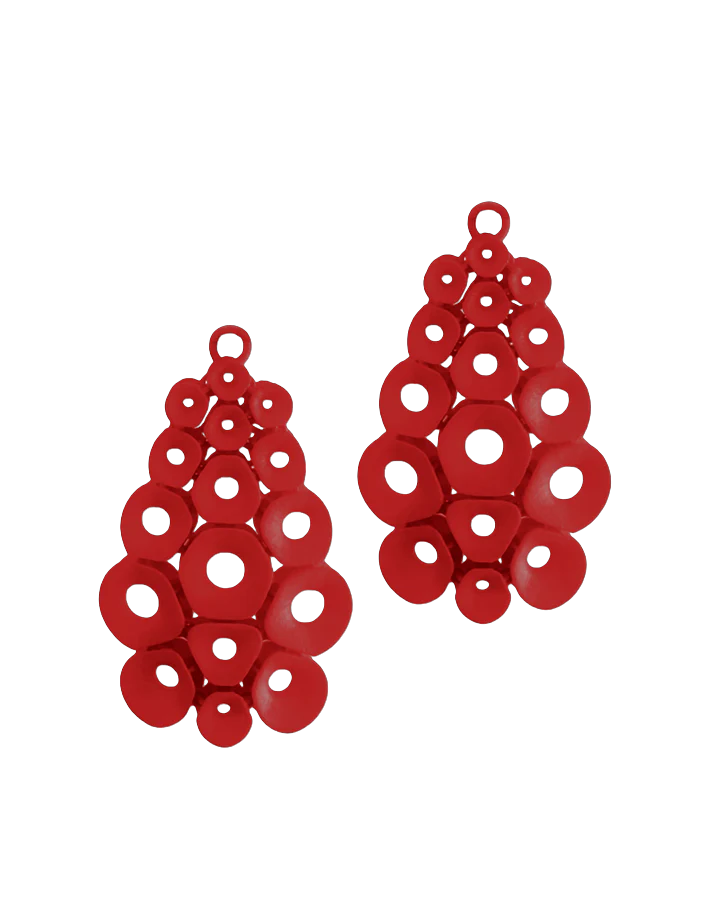 Fabnora coral oorring hanger deep red